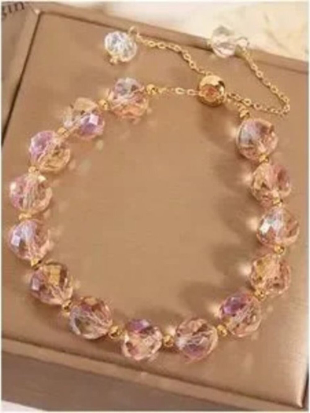 Boho Crystal Adjustable Gold Tone bracelet